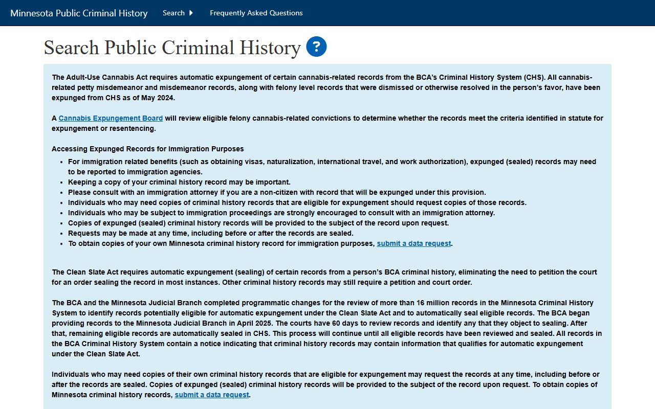 Wilkin County criminal court records BCA public criminal history search form